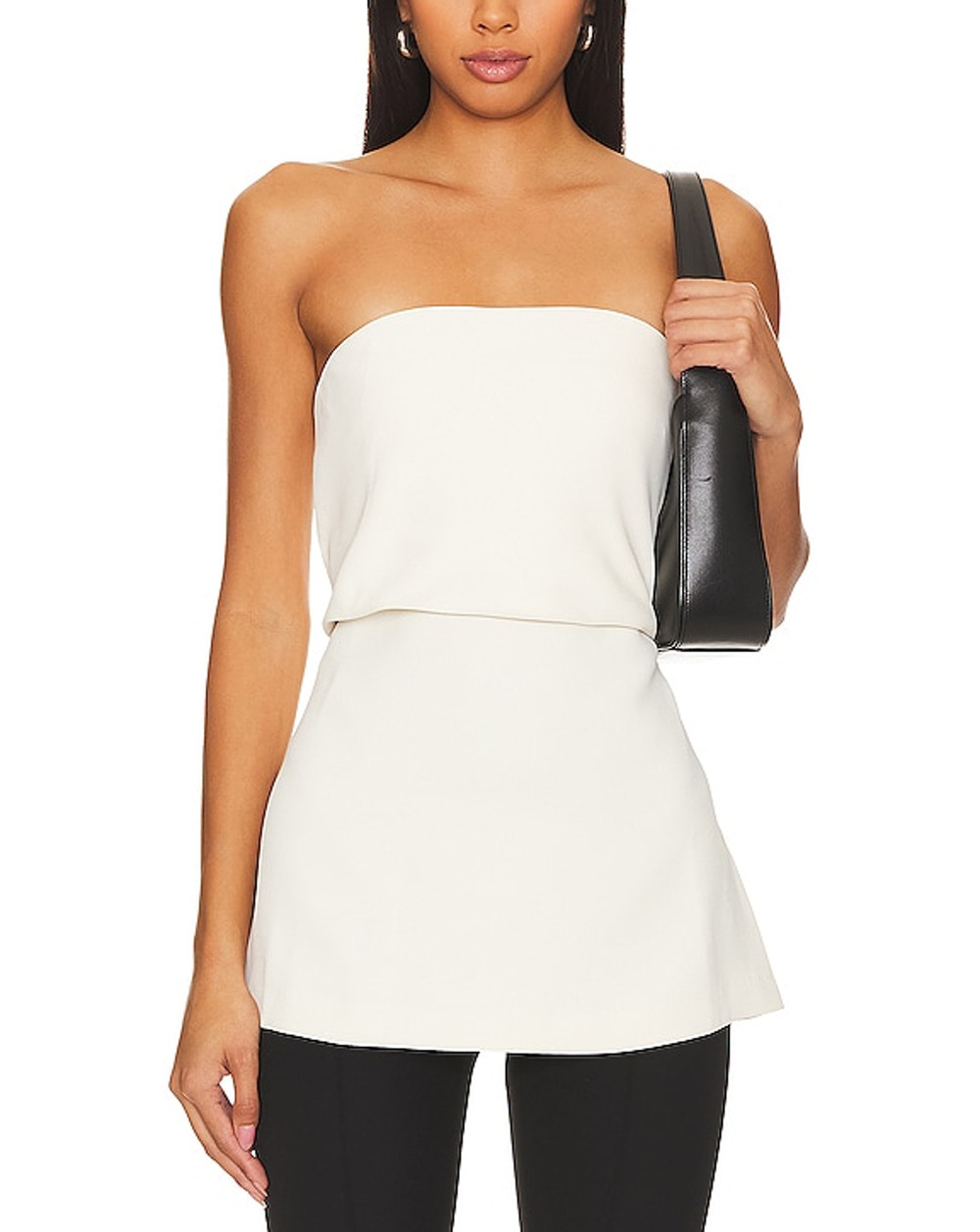 Rue Sophie Sleek Creme Coeur Strapless Top Size L